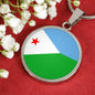 Djibouti Flag Necklace Djibouti Flag Stainless Steel or 18k Gold 18-22" - Express Your Love Gifts