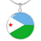 Djibouti Flag Necklace Djibouti Flag Stainless Steel or 18k Gold 18-22" - Express Your Love Gifts