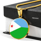 Djibouti Flag Necklace Djibouti Flag Stainless Steel or 18k Gold 18-22" - Express Your Love Gifts