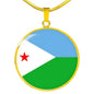 Djibouti Flag Necklace Djibouti Flag Stainless Steel or 18k Gold 18-22" - Express Your Love Gifts