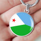 Djibouti Flag Necklace Djibouti Flag Stainless Steel or 18k Gold 18-22" - Express Your Love Gifts