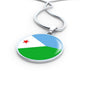 Djibouti Flag Necklace Djibouti Flag Stainless Steel or 18k Gold 18-22" - Express Your Love Gifts
