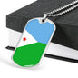 Djibouti Flag Necklace Djibouti Flag Stainless Steel or 18k Gold Dog Tag 24" - Express Your Love Gifts