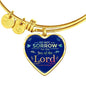 Do Not Sorrow Stainless Steel or 18k Gold Heart Bangle Bracelet - Express Your Love Gifts