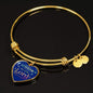 Do Not Sorrow Stainless Steel or 18k Gold Heart Bangle Bracelet - Express Your Love Gifts