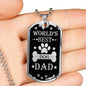 Dog Dad Dog Tag Stainless Steel or 18k Gold 24" Chain Gift For Dad - Express Your Love Gifts