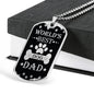 Dog Dad Dog Tag Stainless Steel or 18k Gold 24" Chain Gift For Dad - Express Your Love Gifts
