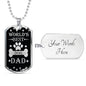Dog Dad Dog Tag Stainless Steel or 18k Gold 24" Chain Gift For Dad - Express Your Love Gifts