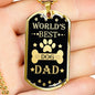 Dog Dad Dog Tag Stainless Steel or 18k Gold 24" Chain Gift For Dad - Express Your Love Gifts