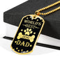 Dog Dad Dog Tag Stainless Steel or 18k Gold 24" Chain Gift For Dad - Express Your Love Gifts