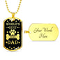 Dog Dad Dog Tag Stainless Steel or 18k Gold 24" Chain Gift For Dad - Express Your Love Gifts