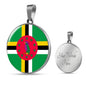 Dominica Flag Necklace Dominica Flag Stainless Steel or 18k Gold 18-22" - Express Your Love Gifts