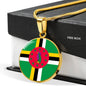 Dominica Flag Necklace Dominica Flag Stainless Steel or 18k Gold 18-22" - Express Your Love Gifts