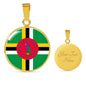 Dominica Flag Necklace Dominica Flag Stainless Steel or 18k Gold 18-22" - Express Your Love Gifts