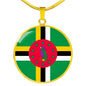 Dominica Flag Necklace Dominica Flag Stainless Steel or 18k Gold 18-22" - Express Your Love Gifts
