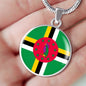Dominica Flag Necklace Dominica Flag Stainless Steel or 18k Gold 18-22" - Express Your Love Gifts