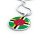 Dominica Flag Necklace Dominica Flag Stainless Steel or 18k Gold 18-22" - Express Your Love Gifts
