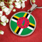 Dominica Flag Necklace Dominica Flag Stainless Steel or 18k Gold 18-22" - Express Your Love Gifts