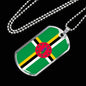 Dominica Flag Necklace Dominica Flag Stainless Steel or 18k Gold Dog Tag 24" - Express Your Love Gifts