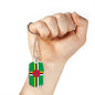 Dominica Flag Necklace Dominica Flag Stainless Steel or 18k Gold Dog Tag 24" - Express Your Love Gifts