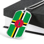 Dominica Flag Necklace Dominica Flag Stainless Steel or 18k Gold Dog Tag 24" - Express Your Love Gifts