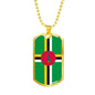 Dominica Flag Necklace Dominica Flag Stainless Steel or 18k Gold Dog Tag 24" - Express Your Love Gifts