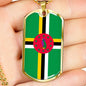 Dominica Flag Necklace Dominica Flag Stainless Steel or 18k Gold Dog Tag 24" - Express Your Love Gifts