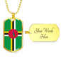 Dominica Flag Necklace Dominica Flag Stainless Steel or 18k Gold Dog Tag 24" - Express Your Love Gifts