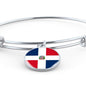 Dominican Flag Bracelet Dominican Flag Stainless Steel or 18k Gold Circle Bangle - Express Your Love Gifts