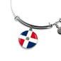 Dominican Flag Bracelet Dominican Flag Stainless Steel or 18k Gold Circle Bangle - Express Your Love Gifts