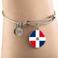 Dominican Flag Bracelet Dominican Flag Stainless Steel or 18k Gold Circle Bangle - Express Your Love Gifts