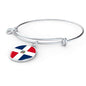 Dominican Flag Bracelet Dominican Flag Stainless Steel or 18k Gold Circle Bangle - Express Your Love Gifts