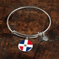 Dominican Flag Bracelet Dominican Flag Stainless Steel or 18k Gold Circle Bangle - Express Your Love Gifts