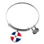 Dominican Flag Bracelet Dominican Flag Stainless Steel or 18k Gold Circle Bangle - Express Your Love Gifts