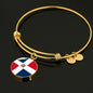 Dominican Flag Bracelet Dominican Flag Stainless Steel or 18k Gold Circle Bangle - Express Your Love Gifts