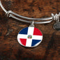 Dominican Flag Bracelet Dominican Flag Stainless Steel or 18k Gold Circle Bangle - Express Your Love Gifts