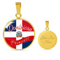 Dominican Princess Circle Pendant Necklace Stainless Steel or 18k Gold 18-22" - Express Your Love Gifts