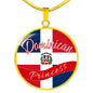 Dominican Princess Circle Pendant Necklace Stainless Steel or 18k Gold 18-22" - Express Your Love Gifts