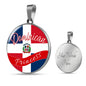 Dominican Princess Circle Pendant Necklace Stainless Steel or 18k Gold 18-22" - Express Your Love Gifts