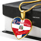 Dominican Princess Necklace Stainless Steel or 18k Gold Heart Pendant 18-22'' - Express Your Love Gifts
