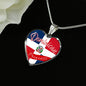 Dominican Princess Necklace Stainless Steel or 18k Gold Heart Pendant 18-22'' - Express Your Love Gifts
