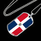 Dominican Republic Flag Necklace Stainless Steel or 18k Gold Dog Tag 24" - Express Your Love Gifts