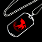 Dragon Black And Red Necklace Stainless Steel or 18k Gold Dog Tag 24" Chain-Express Your Love Gifts