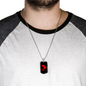 Dragon Black And Red Necklace Stainless Steel or 18k Gold Dog Tag 24" Chain-Express Your Love Gifts