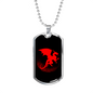 Dragon Black And Red Necklace Stainless Steel or 18k Gold Dog Tag 24" Chain-Express Your Love Gifts