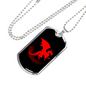 Dragon Black And Red Necklace Stainless Steel or 18k Gold Dog Tag 24" Chain-Express Your Love Gifts