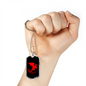 Dragon Black And Red Necklace Stainless Steel or 18k Gold Dog Tag 24" Chain-Express Your Love Gifts