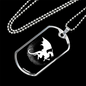 Dragon Black And White Necklace Stainless Steel or 18k Gold Dog Tag 24" Chain-Express Your Love Gifts