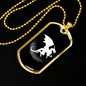 Dragon Black And White Necklace Stainless Steel or 18k Gold Dog Tag 24" Chain-Express Your Love Gifts