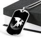 Dragon Black And White Necklace Stainless Steel or 18k Gold Dog Tag 24" Chain-Express Your Love Gifts